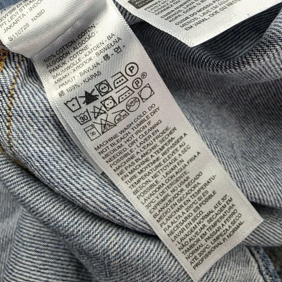 Vintage Levi's Shirt Mens L Blue Denim Pearl Snap Shacket Barn Chore Coat Jacket - Picture 10 of 10